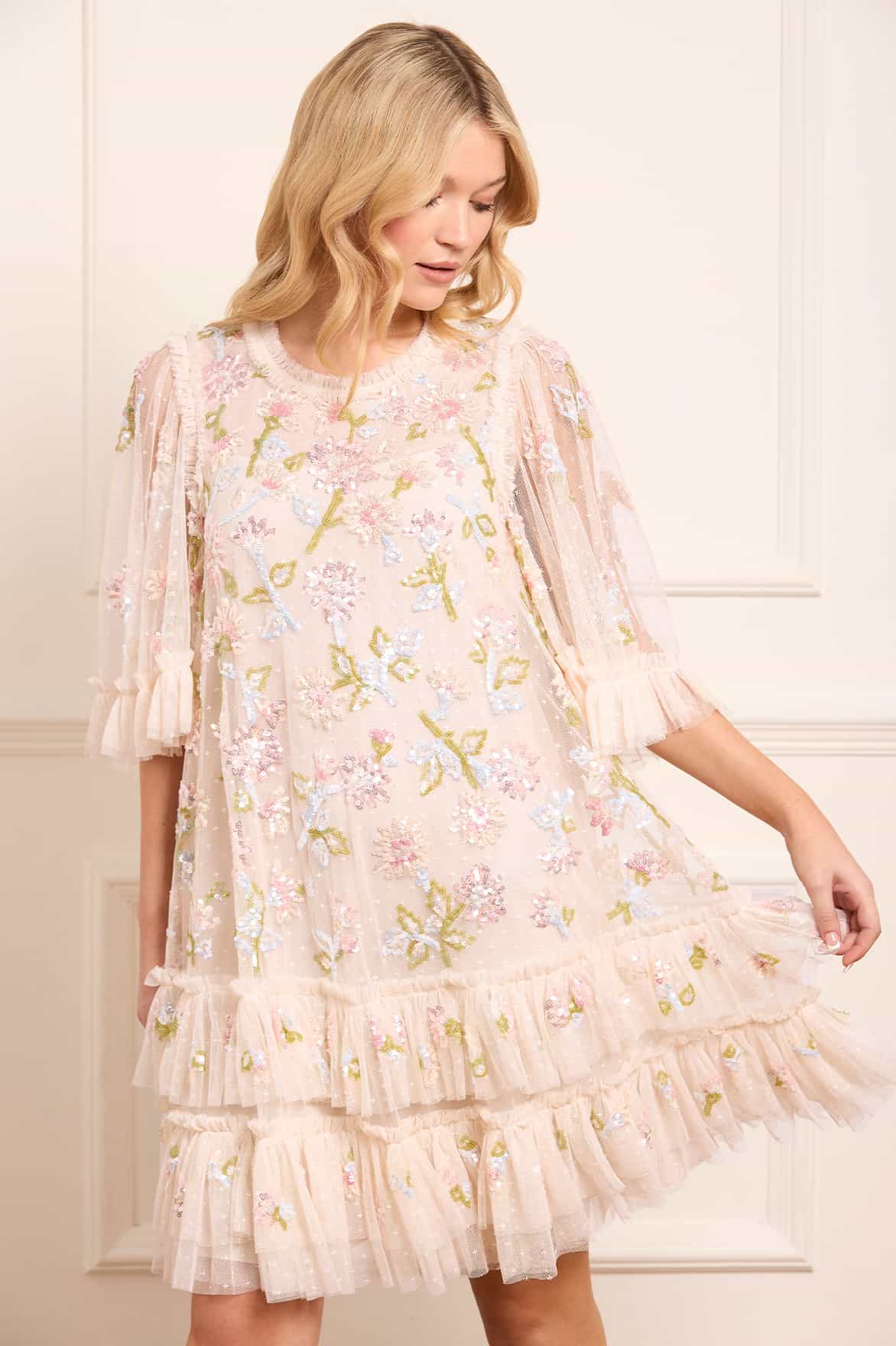 Sequin Dandelion Gloss Mini Dress